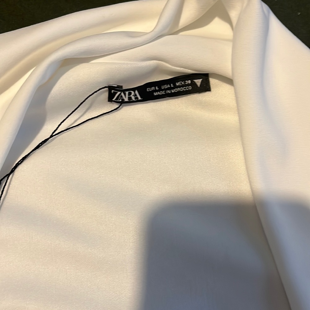 Zara white draped top large